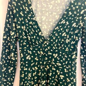 Green floral maxi dress